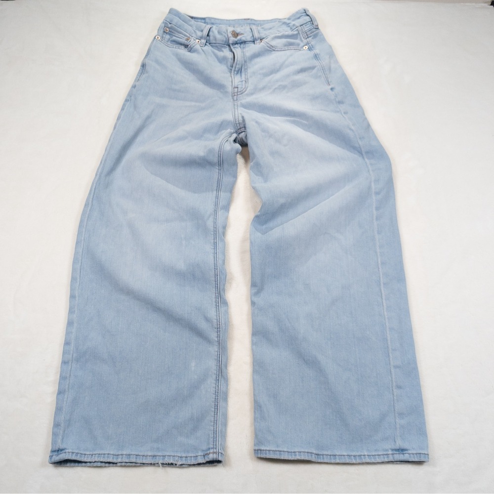 American Eagle Baggy Jeans Women 4 Blue Curvy Wide Leg Y2K Skater Streetwear